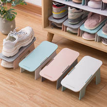 Rack organizador de sapatos removível, prateleira criativa simples com duas camadas 4 cores, 2 peças, para armário de sapatos 2024 - compre barato