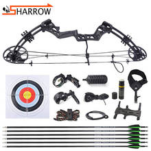 SHARROW-arco compuesto ajustable de 15-45 libras, conjunto de flechas para entrenamiento de tiro con arco, accesorios de caza para jóvenes y señoras 2024 - compra barato
