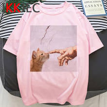 Kawaii Cat Anime Tshirt Women Funny Cartoon Graphic T-shirt Grunge Aesthetic Vintage T Shirt Fashion Streetwear Top Tees Female 2024 - buy cheap