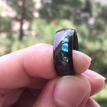 Мужское кольцо из нержавеющей стали, черное обручальное кольцо 8 мм с инкрустацией под дерево 2024 - купить недорого