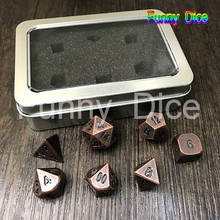 Новый металлический 7pcs-Die набор D4 D6 D8 D10 D % D12 D20 для настольных игр Rpg Dados Jogos Dnd старый стиль кости как человек специальный подарок 2024 - купить недорого