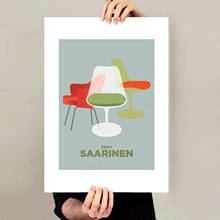 Eero Saarinen-sillas con diseño de tulipán, póster, silla de vientre, diseño finés, decoración, muebles modernos, arte de pared, lienzo impreso 2024 - compra barato