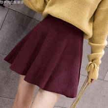 Fashion Streetwear Winter Knit Skirt Women Vintage High Elastic Waist Micro Mini Skirts Striped Knitted Skater Saia Feminina 2024 - buy cheap