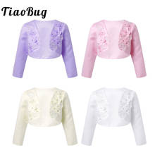 Kids Girls Embroidered 3D Flowers Princess Bolero Coat Shrug Flower Girl Dress Jackets Cardigan Wedding Party Jacket Girl's Wrap 2024 - buy cheap