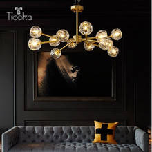 Kobucal-Lámpara LED de araña de cristal para sala de estar, Bombilla G9 de lujo dorada para comedor, dormitorio 2024 - compra barato