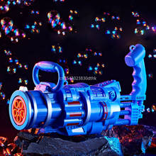 Gatling-máquina de burbujas de juguete para exteriores, soplador de burbujas eléctrico de sonido y luz automático, pistola para hacer juguetes para niños, suministros de boda, novedad de 2021 2024 - compra barato