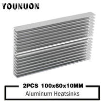 YOUNUON-disipador de calor de aluminio para ordenador, accesorios de refrigeración para LED IC, 100x60x10mm, 2 uds. 2024 - compra barato