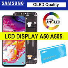 Pantalla OLED de 100% "con marco para móvil, piezas de reparación de digitalizador de pantalla táctil para Samsung Galaxy A50, 6,4, A505F/DS, A505F, A505FD, 2019 2024 - compra barato