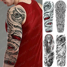 Large Arm Sleeve Tattoo Machinery Gear Skull Waterproof Temporary Tatto Sticker Sailing Body Art Full Fake Tatoo Women Men 2024 - buy cheap