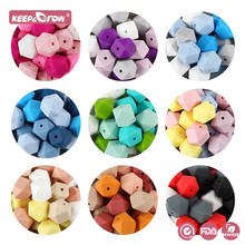 Keep&Grow 20Pcs 14mm Hexagon Silicone Beads Baby Teethers Eco-friendly BPA Free Nursing Necklace Pacifier Pendant Baby Toys 2024 - купить недорого