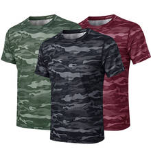 Camouflage T Shirt Men Gym Tshirt Men Bodybuilding Tops Army Green Shirt Quick Dry Running T-Shirts High Quality Polyester Tee 2024 - buy cheap