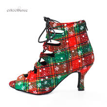 Evkoodance Practice Ballroom Dance Shoes Ladys Christmas Salsa Dance Shoes  Suede 7cm Heeled  Women Latin Dance Boots Girl Gift 2024 - buy cheap