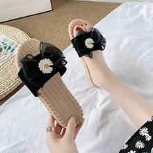 Shoes Butterfly-Knot Slippers Soft Platform Slides Slipers Women Fashion Low Comfort Flat Summer 2021 Luxury Butterfly-knot Fabr 2024 - buy cheap