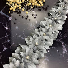 1 jarda cinza flor pérola diamante renda guarnição aplique aparar fita bordado tecido costura artesanato artesanato casamento decoração 2024 - compre barato