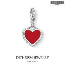 Colgante pequeño de corazón rojo para mujer y niña, joyería de moda 2020, regalo romántico de Plata de Ley 925, pulsera, bolso de collar 2024 - compra barato