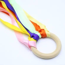 Rainbow Color Ribbon Wooden Ring Waldorf Ribbon With Bell Hand Kite Toy Rainbow Streamers Baby Toy Sports 2024 - buy cheap