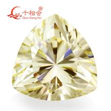 MN yellowish  white color trillion shape for cubic zirconia loose CZ stone made by Qian xiang hui 2024 - buy cheap