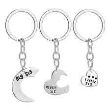 Little Middle Big Sister Friendship Chain Keychain 3 Pcs/Set Gold&Sliver Colors For Family BFF Best Friends Forever Friendship 2024 - buy cheap