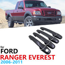 Black Carbon Fiber Door Handles Cover Trim Set for Ford Ranger Everest 2006~2011 Car Accessories Stickers Car Protector Styling 2024 - buy cheap