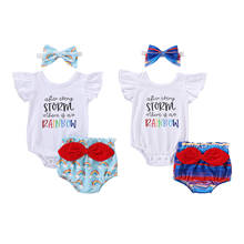 0-24M  Newborn Baby Fashion 3-piece Outfit Set Fly Sleeve Letter Print Romper+Shorts+Headband Set 2024 - buy cheap