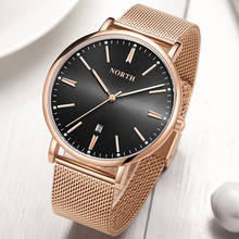 North-relógios masculinos de luxo, casual, da moda, com pulseira de malha, de quartzo, militar, à prova d'água, para negócios 2024 - compre barato