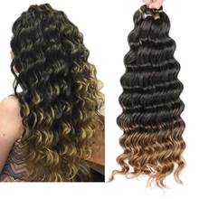 Hywamply 20" Ocean Wave Hair Bulk Crochet Twist Hair Extensions 80g/pack Synthetic Deep Curly Bundle Lulutress Crochet Hair 2024 - buy cheap
