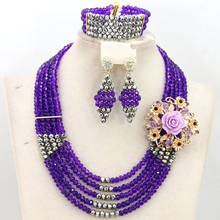 Fashionable African Jewelry Set  Costume Nigerian Wedding Crystal Beads Jewelry Set  New Free Shipping AIJ299 2024 - buy cheap