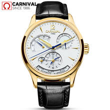 CARNIVAL Brand Fashion Business Watch Man Luxury Energy Display Mechanical Automatic Wristwatch Waterproof Luminous Reloj Hombre 2024 - buy cheap