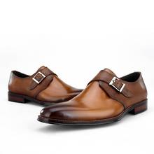 Итальянские дизайнерские деловые мужские туфли-оксфорды из натуральной кожи с пряжкой; свадебные модельные туфли размера плюс; офисные туфли с острым носком 2024 - купить недорого