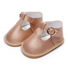 Novo estilo sapatos de bebê sandálias de couro do plutônio infantil menina meninos duro sola mary jane t-cinta sandálias do bebê 0-18 meses 2024 - compre barato