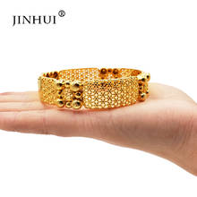 Jin Hui New Fashion Gold Color Wedding Bangles for Women Bride Can OPen Bracelets Ethiopian/france/African/Dubai Jewelry gifts 2024 - buy cheap