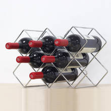Estante de vino geométrico creativo, soportes de Metal Simple, estante de champán para el hogar, armario de vino, decoración de Bar de Navidad 2024 - compra barato
