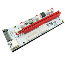 100 piezas 008S Riser PCIE 1X a 16X extensor adaptador PCI-E Riser tarjeta SATA 15pin 6pin 4pin fuente de alimentación para minero de Bitcion 2024 - compra barato