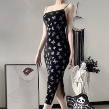 Sexy Chinese Dress Qipao Velvet Cheongsam Qipao Black Vestidos Spaghetti Strap Shanghai Cheongsam Lingerie Oriental Dress 10303 2024 - buy cheap