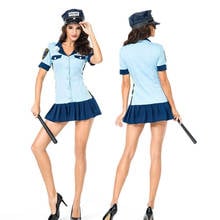 Disfraz de policía para mujer adulta, uniforme Sexy de policía, para Halloween 2024 - compra barato