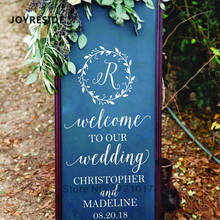 Pegatinas de boda con nombres personalizados, calcomanías de decoración de boda, de bienvenida, para pared y suelo, nombre de novio, M491 2024 - compra barato