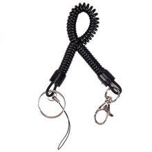 Hot New Lobster Clasp Hook Black Spring Stretchy Coil Keyring Keychain Strap Rope Cord Swivel Lobster Clasp Clips Key Hooks 2024 - buy cheap