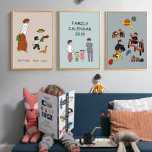 Figuras dos desenhos animados nordic posters e impressões da parede quadros de parede da lona decoração do quarto dos miúdos lienzos cuadros decorativos 2024 - compre barato