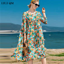 2022 Summer Chiffon Beach Dresses For Women O Neck Casua Flower Print Dresses Knee Length Fashion Elegant Dress Ladies Sundress 2024 - buy cheap