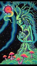 Psychedelic Tapestry Tree Spirit UV Active Wall Hanging Fantasy Tapestry 2024 - buy cheap