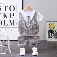 2021 Fashion Children Summer Baby Boys Clothes Kids Cotton Out Gentleman T Shirts Short 2Pcs/sets Infant Suit Toddler Tracksuits 2024 - buy cheap