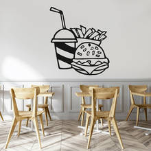 Fast Food Wall Decals Cartoon Hamburger Cola French Fries Vinyl Resturant Dining Room Store Window Glass Sign Decals Decor Z785 2024 - buy cheap