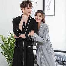 Gray Lovers robe Cotton халат For Women Solid Bamboo fiber Bathrobe Soft Ladies Casual Sleeprobe Loose fashion Homewear 2020 2024 - buy cheap