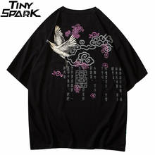 Camiseta de Hip-Hop para hombre, ropa de calle China Antigua, camiseta de grúa Kanji Harajuku de manga corta, camisetas de algodón 2021 2024 - compra barato