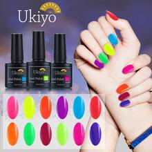 УФ-гель для ногтей Ukiyo, флуоресцентный неоновый лак для ногтей, 10 мл, отмачиваемый УФ-гель для ногтей конфетного цвета, Гель-лак для маникюра, лак для ногтей 2024 - купить недорого