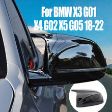 Сменные черные боковые зеркальные крышки в форме рога для BMW X3 G01 X4 G02 X5 G05 2018 2019 2020 2021 2022 2024 - купить недорого