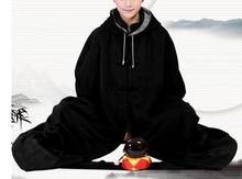 Traje de yoga unisex, traje de baño negro/gris, shaolin, monje budista, kung fu, sombrero de meditación, Poncho, ropa zen de invierno, 7 colores 2024 - compra barato
