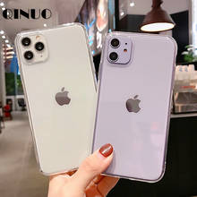 QINUO ультратонкий прозрачный силиконовый чехол для телефона iPhone 11 Pro XS Max SE 2 2020 чехол XR X 7 8 6 6S Plus Мягкий ТПУ Роскошный чехол 2024 - купить недорого