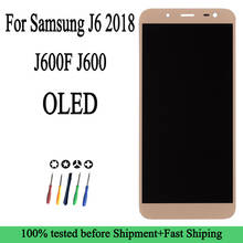 Pantalla LCD OLED de 100% pulgadas para móvil, montaje de digitalizador táctil OLED para samsung J6 6,4, J600, J600F, 2018 2024 - compra barato