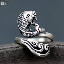 2020 new 100% real solid S925 pure silver fashion jewelry ring for woman water ripple carp index finger ring woman silver ring 2024 - buy cheap